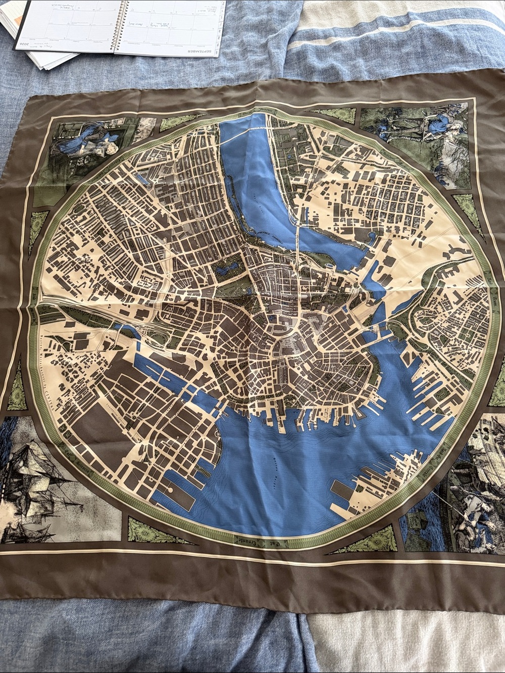 Civitas Italian silk scarf, Boston, Maine